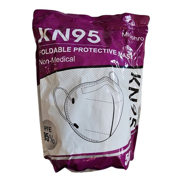 Set of (2) 50 PCS KN95 Foldable Protective Face Mask Disposable - SEALED NEW - Picture 3 of 5